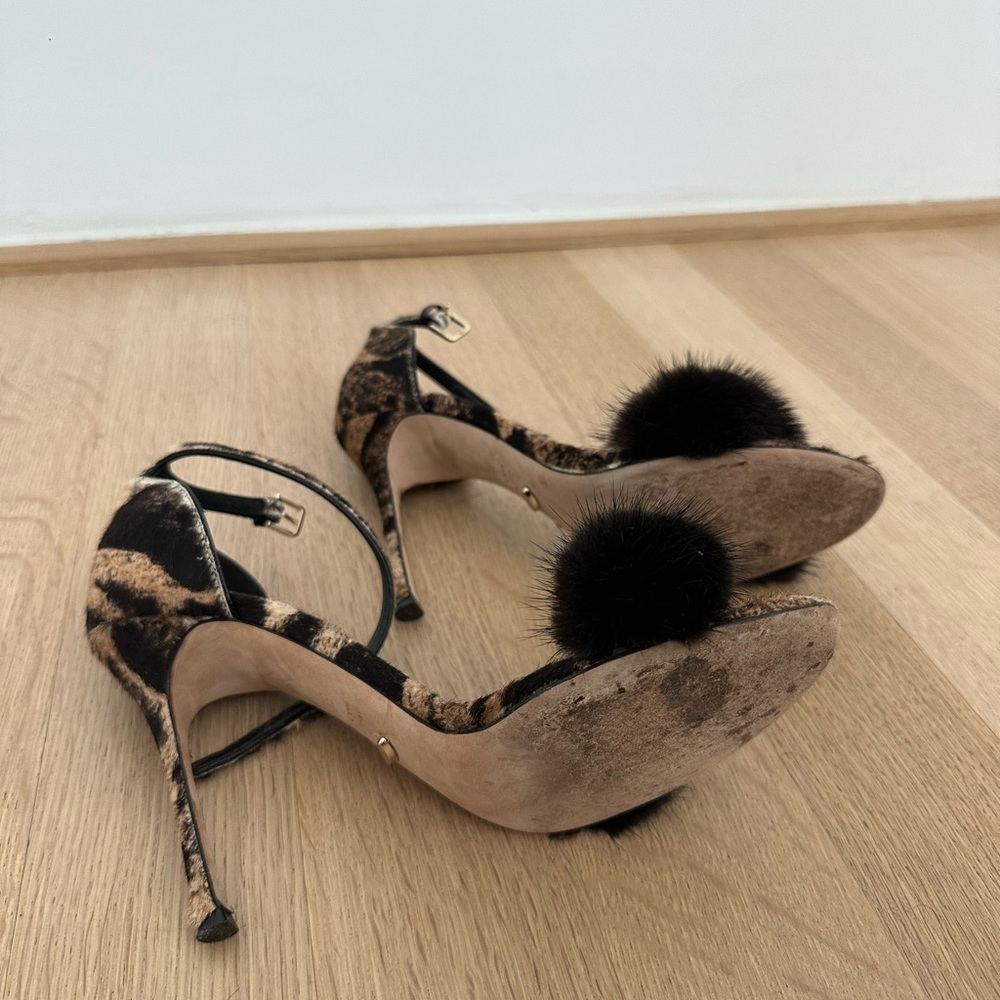 Sergio Rossi Leopard and Mink sandals - Picture 4 of 5